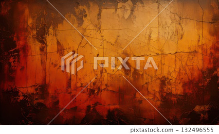 AI Image: Deteriorating orange wall 132496555