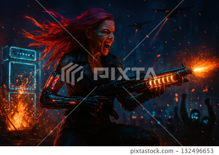 Cybernetic Warrior Shotgun Blast Future Concert Battle 132496653
