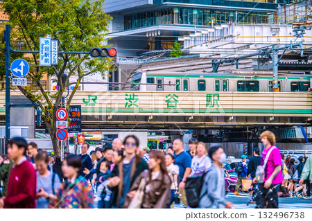 Tokyo cityscape in Japan: "No nuisance, no nuisance! No nuisance Halloween!" Shibuya bustling with foreign tourists on the 27th 132496738