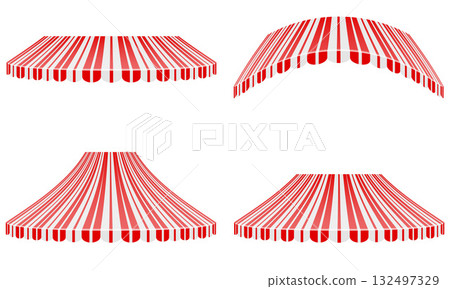 striped sunshade canopy from rain and sun cartoon stock vector illustration 132497329
