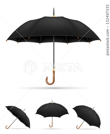 classical umbrella from rain cartoon stock vector illustration 132497335
