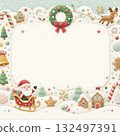 Christmas-themed message card 132497391