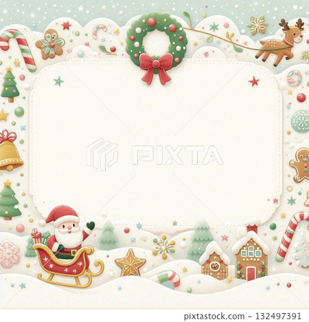 Christmas-themed message card 132497391