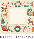 Christmas-themed message card 132497393