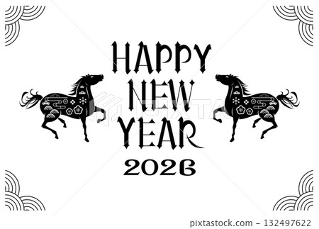 2026年馬年賀年卡 2026年馬年賀年卡 132497622