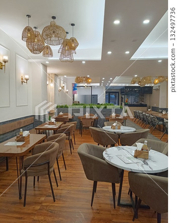 Noida , india - Cafe seating arrangement in noida june 29 2025 132497736