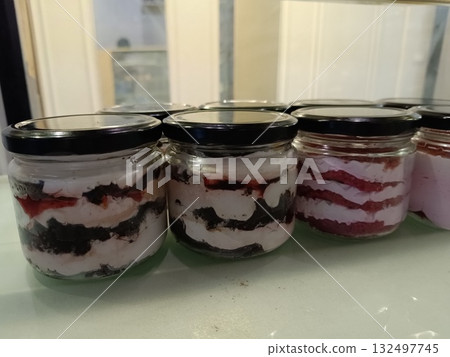 Jar pastry cake with selective focus 132497745