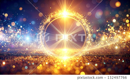 Beautiful sparkling circular light background 132497766