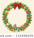 A message card surrounded by Christmas wreath decorations 132498209