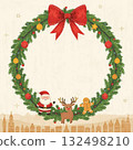 A message card surrounded by Christmas wreath decorations 132498210