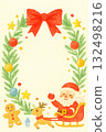 A message card surrounded by Christmas wreath decorations 132498216