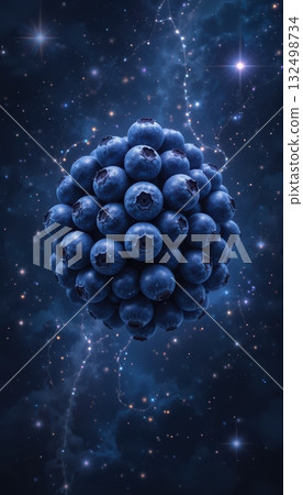Cluster of Blueberries Floating in a Galaxy of Stars 132498734