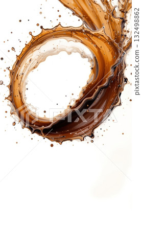 Abstract Liquid Vortex Splash Forming a Dynamic Circle Shape Abstract Liquid Vortex Splash Forming a Dynamic Circle Shape 132498862