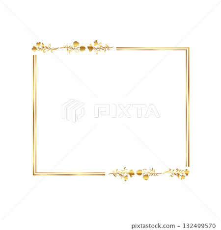 Elegant gold floral frame free vector illustration 132499570