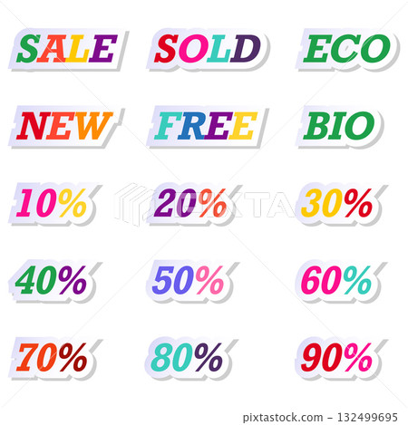 Colorful Sale and Discount Labels Set Colorful Sale and Discount Labels Set 132499695