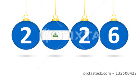 Nicaragua Flag Christmas Balls 2026 Decoration. Nicaragua Flag Christmas Balls 2026 Decoration. 132500422