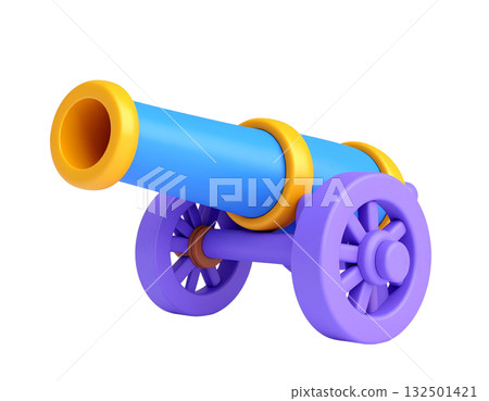 Colorful cannon three-dimensional illustration 132501421