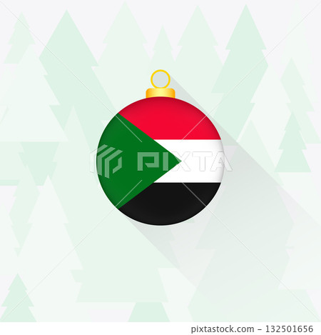 Sudan National Flag Christmas Decoration. 132501656