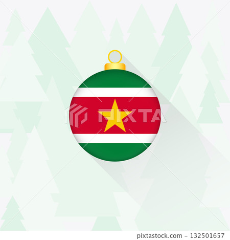 Suriname National Flag Christmas Decoration. 132501657