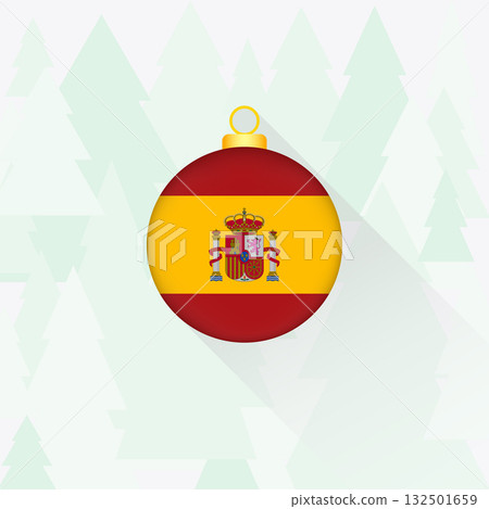 Spain National Flag Christmas Decoration. 132501659