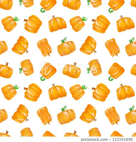 Watercolor pumpkin seamless pattern | Autumn, Halloween, background, wrapping paper design, wallpaper material Watercolor pumpkin seamless pattern | Autumn, Halloween, background, wrapping paper design, wallpaper material 132501690