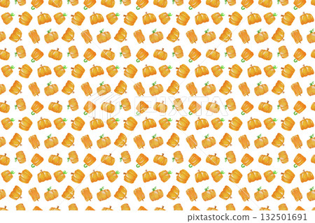 Watercolor pumpkin seamless pattern | Autumn, Halloween, background, wrapping paper design, wallpaper material 132501691