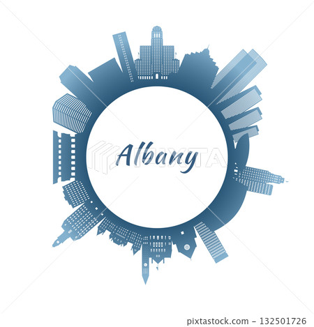 Albany skyline with colorful buildings. 132501726