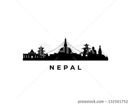 Vector Nepal skyline. 132501752