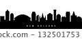 Vector silhouette illustration of New Orleans City urban skyline. 132501753