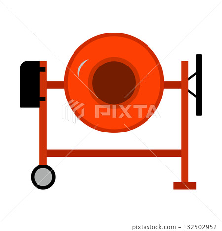 Concrete Mixer Vector Illustration. Ideal for construction themed projects, building industry materials, icons, infographics and educational content. Concrete Mixer Vector Illustration. Ideal for construction themed projects, building industry materials, icons, infographics and educational content. 132502952