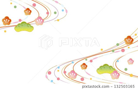 Beautiful Japanese pattern background illustration 132503165