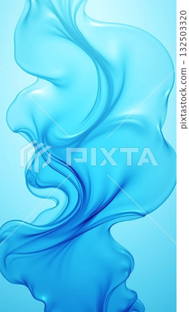 Abstract blue liquid waves and light reflections, fluid shapes - ai generated Abstract blue liquid waves and light reflections, fluid shapes - ai generated 132503320