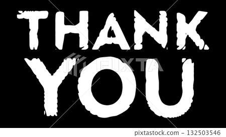 Thank You Vector Lettering. Elegant Distorted Typography with Liquid Effect. 132503546