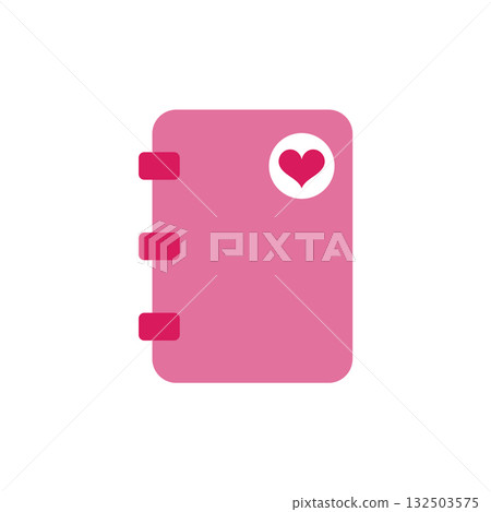 Pink notebook with a heart Pink notebook with a heart 132503575