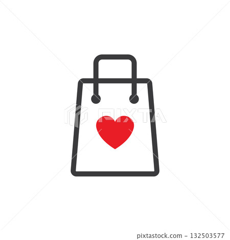 Shopping bag with a heart 132503577
