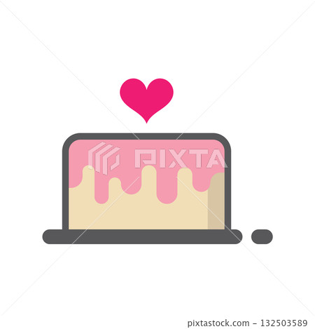 cake with a pink heart 132503589
