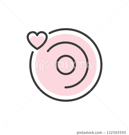 target icon with heart 132503593