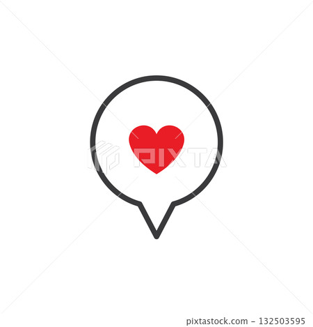 speech bubbles with a heart speech bubbles with a heart 132503595