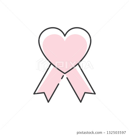 Pink breast cancer awareness ribbon 132503597