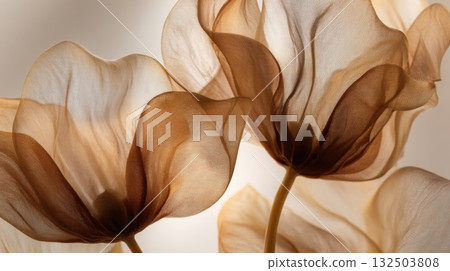 Fabric brown flowers 132503808