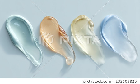 Colors of skincare creams on surface 132503829