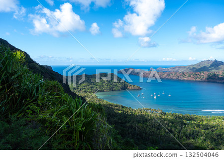 Anaho Bay and beach in Nuku Hiva, French Polynesia, Marquesas Islands Anaho Bay and beach in Nuku Hiva, French Polynesia, Marquesas Islands 132504046