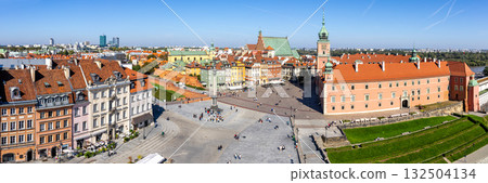Warsaw Castle Square old town panorama from above in Warsaw, Poland Warsaw Castle Square old town panorama from above in Warsaw, Poland 132504134