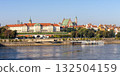 Warsaw Castle and old town panorama at Vistula river in Warsaw, Poland 132504159