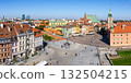 Warsaw Castle Square old town panorama from above in Warsaw, Poland 132504215