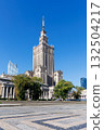 Palace of Culture and Science in downtown in Warsaw, Poland 132504217