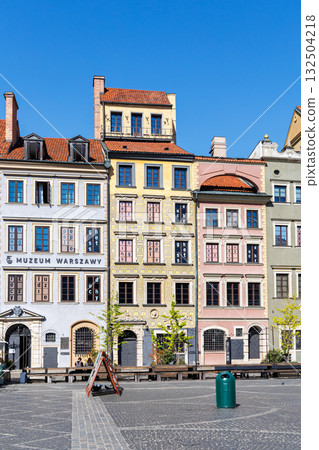 Old Town Market Square with historic buildings portrait format in Warsaw, Poland Old Town Market Square with historic buildings portrait format in Warsaw, Poland 132504218