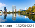 Orlando skyline at Lake Eola Park downtown in fall season in Florida in the United States 132504224