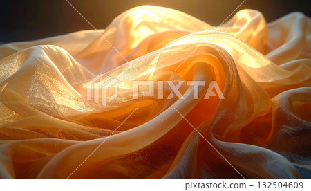 Champagne gold silk fabric with a lustrous and soft drape 132504609