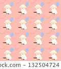 Seamless cute lamb birthday pattern 132504724